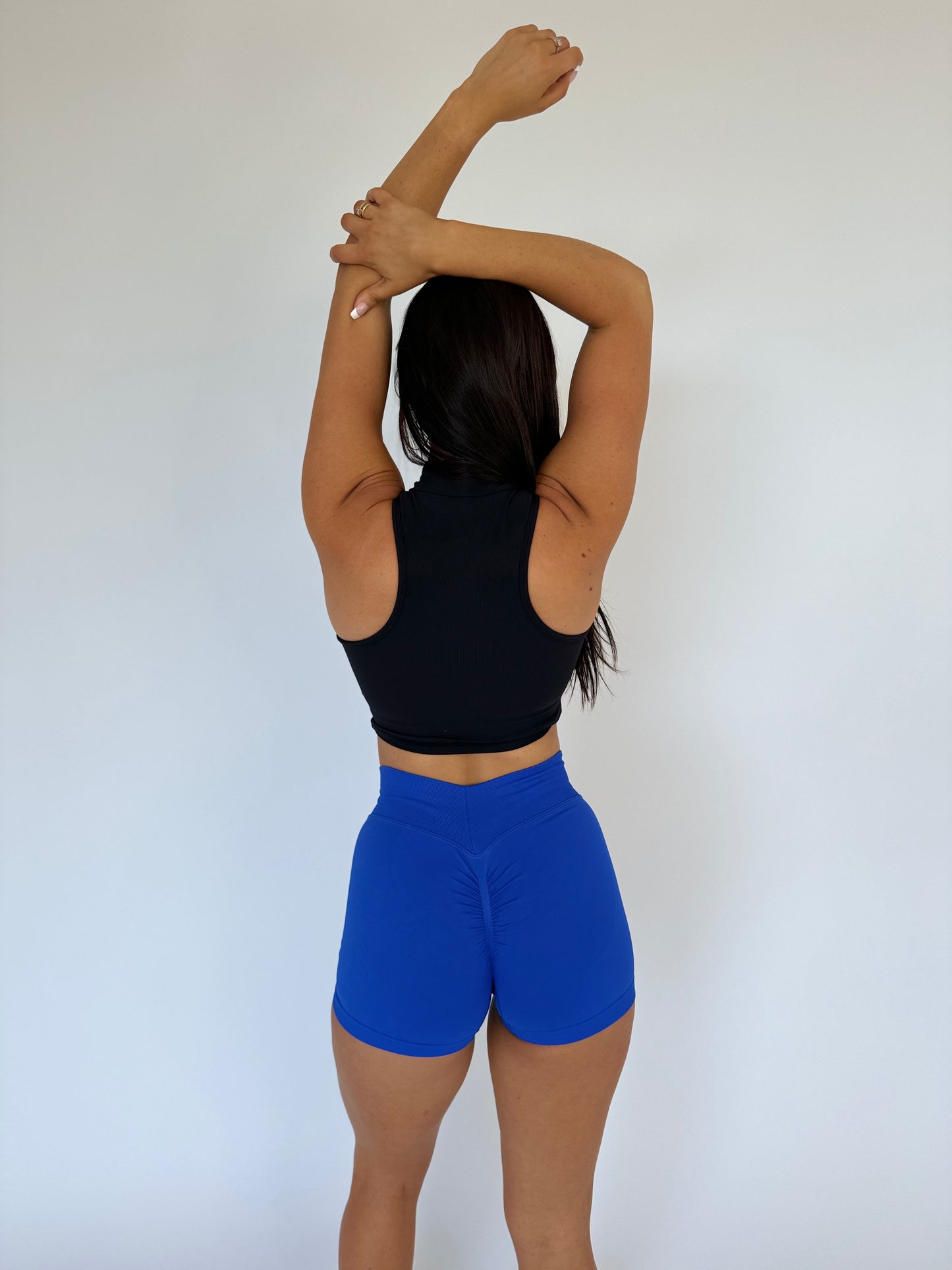 Zip Up Crop - Black
